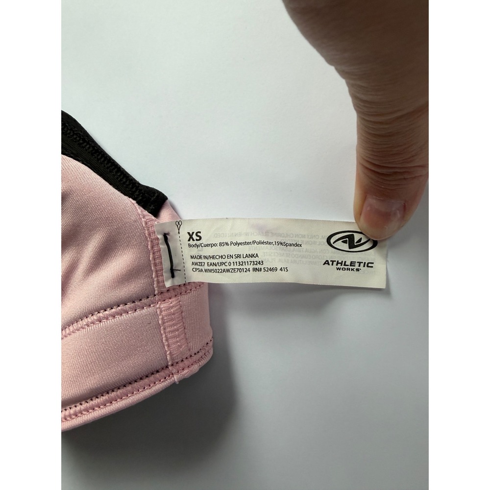 Athletic Works Girls Black Racerback Sports Bra Pink Size XS - Picture 4 of 4